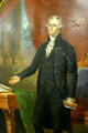 Portrait of Thomas Jefferson on Jefferson engine at FASNY Museum of Firefighting. Hudson, NY.