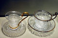 French glass cups & saucers at Corning Museum of Glass. Corning, NY.