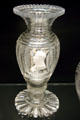 English sulphide plaque of Napoleon in cut glass vase by Falcon Glassworks at Corning Museum of Glass. Corning, NY.