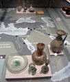 Eastern Mediterranean map showing glass centers & examples at Corning Museum of Glass. Corning, NY.