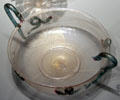 Venetian glass bowl with snake handles at Corning Museum of Glass. Corning, NY.