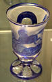 Bohemian Biedermeier-era glass goblet with galloping horses by Karl Pfohl of Steinschönau at Corning Museum of Glass. Corning, NY.