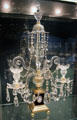 English candelabra on jasperware base prob. by Josiah Wedgwood & Sons at Corning Museum of Glass. Corning, NY.