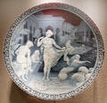 English glass cameo plaque with Moorish Bathers carved by George Woodall for Thomas Webb & Sons of Amblecote at Corning Museum of Glass. Corning, NY.