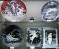 English glass cameo plaques most by Thomas Webb & Sons of Amblecote at Corning Museum of Glass. Corning, NY.
