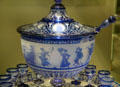 Detail of acid-etched & cut glass design of French Baccarat punch bowl at Corning Museum of Glass. Corning, NY.