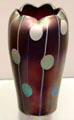 Viennese glass vase with stripes & spots by Kolomon Moser of Wiener Werkstätte at Corning Museum of Glass. Corning, NY.