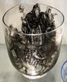 Austrian glass vase with grape harvest scene by Ena Rottenberg of Vienna at Corning Museum of Glass. Corning, NY.