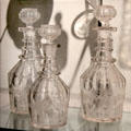 American cut & engraved glass decanters at Corning Museum of Glass. Corning, NY.