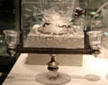 Candelabrum with engraved panel by T.G. Hawkes & Co. of Corning at Corning Museum of Glass. Corning, NY.