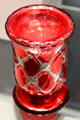 Ruby-cased silvered glass vase by Boston & Sandwich Glass Co. of Sandwich, MA at Corning Museum of Glass. Corning, NY.