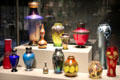 Collection of Favrile glass vases by Louis Comfort Tiffany at Corning Museum of Glass. Corning, NY.