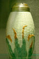Glass sugar shaker in corn pattern by New England Glass or Libbey Glass Cos. at Corning Museum of Glass. Corning, NY.