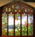 Stained glass window by Louis Comfort Tiffany from Rochroane Castle, Irvington-on-Hudson, NY at Corning Museum of Glass. Corning, NY.