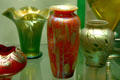 Steuben iridescent glass vases by Carder at Corning Museum of Glass. Corning, NY.