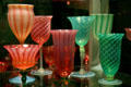 Steuben glass goblet collection at Corning Museum of Glass. Corning, NY.