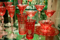 Steuben ruby-cased 29-piece glass place setting at Corning Museum of Glass. Corning, NY.