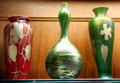 Glass vases by Frederick Carder for Steuben Glass owned by T.G. Hawkes & Co. at Corning Museum of Glass. Corning, NY