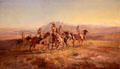 Sun River War Party painting by Charles M. Russell at Rockwell Museum of Art. Corning, NY.
