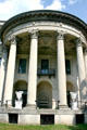 Portico of Vanderbilt Mansion National Historic Site now run by National Park Service. Hyde Park, NY