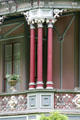 Triple columns of Octagon House. Irvington, NY