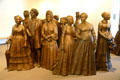 First Wave sculpture group by Lloyd Lillie in visitor center of Women's Rights National Historic Park show early rights leaders. Seneca Falls, NY