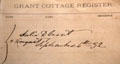 Detail of signature of Julia D. Grant on her visit in Grant Cottage Register at Grant Cottage. Wilton, NY.