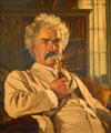 Portrait of Mark Twain by Charles A. Gray in Elmira College Twain Exhibit. Elmira, NY.