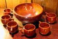 Roycroft ceramic punchbowl & cups at Elbert Hubbard Roycroft Museum. East Aurora, NY.