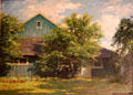 Old Green Barn painting by Alexis Fournier of Roycroft at Elbert Hubbard Roycroft Museum. East Aurora, NY.