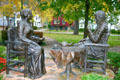 Statue of Susan B. Anthony & Frederick Douglass having Tea in park beside Susan B. Anthony House. Rochester, NY.