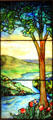 Sunset Scene stained glass window by Tiffany Studios at Memorial Art Gallery. Rochester, NY.