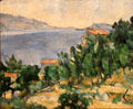 View of Mr. Marseilleveyre & Isle of Marie painting by Paul Cézanne at Memorial Art Gallery. Rochester, NY.