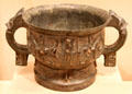 Ceremonial Chinese bronze food vessel at Memorial Art Gallery. Rochester, NY.