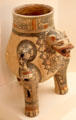 Nicoya-Guanacaste culture ceramic jar in form of Jaguar from Costa Rica at Memorial Art Gallery. Rochester, NY.
