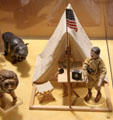 Toy model of Teddy Roosevelt in camp during African exploration at The Strong National Museum of Play. Rochester, NY.