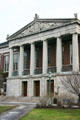 Neoclassical Rush Rhees Library facade at University of Rochester. Rochester, NY.
