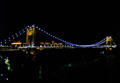 George Washington Bridge lit at night. New York, NY.