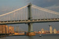 Manhattan Bridge with Williamsburg Bridge in distance. New York, NY.