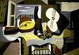 Painting of Mandolin & Guitar by Pablo Picasso in Guggenheim Museum. New York, NY.