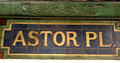 Astor Place tiles subway station by Grueby Faience Company. New York, NY.