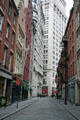 Stone St. Historic District looking east. New York, NY.