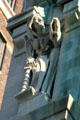 Printing press sculpture on Old New York Evening Post Building. New York, NY.