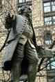 Benjamin Franklin sculpture by Ernst Plassmann opposite City Hall. New York, NY.