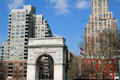 Arch of Washington Square Park with start of Fifth Ave. New York, NY