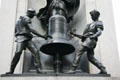 Bell ringers, by Antoine Jean Carles, once on New York Herald news building now in Herald Square. New York, NY.