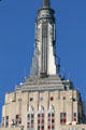 Moderne-style crown details of Empire State Building. New York, NY