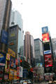 Bright signs & modern highrises on Times Square. New York, NY.