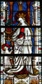 St Dorothea with Christ child & roses stained glass from the church at Boppard-am-Rhein at The Cloisters. New York, NY.