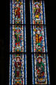 Saints Nicholas, Martin, Ambrose, Augustine, Lawrence & George on St Leonhard stained glass windows from Austria at The Cloisters. New York, NY.